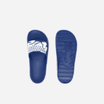 Men Lacoste V0ZN1898 Blue White 221 Croco 2.0 Synthetic Logo Strap Slides - Image 4