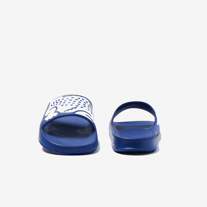 Men Lacoste V0ZN1898 Blue White 221 Croco 2.0 Synthetic Logo Strap Slides - Image 5