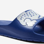 Men Lacoste V0ZN1898 Blue White 221 Croco 2.0 Synthetic Logo Strap Slides - Image 6