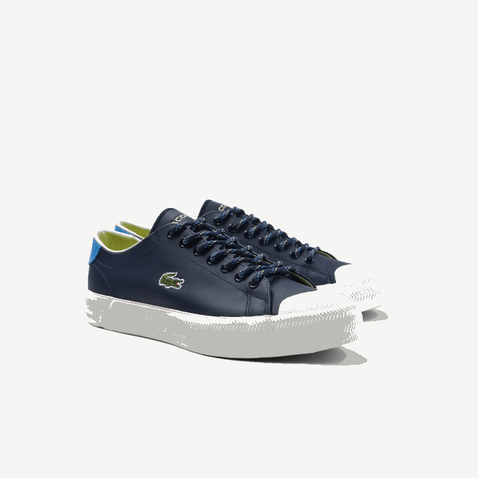 Men Lacoste V0ZN1899 Navy & Off White J18 Gripshot Leather and Suede Sneakers - Image 2