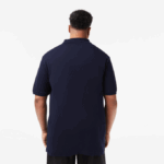 Men Lacoste V0ZN189 Navy Blue 166 Cotton Petit Pique Polo - Plus Size - Tall - Image 3