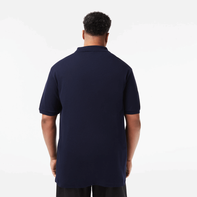 Men Lacoste V0ZN189 Navy Blue 166 Cotton Petit Pique Polo - Plus Size - Tall - Image 3