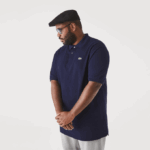 Men Lacoste V0ZN189 Navy Blue 166 Cotton Petit Pique Polo - Plus Size - Tall - Image 4