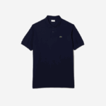 Men Lacoste V0ZN189 Navy Blue 166 Cotton Petit Pique Polo - Plus Size - Tall - Image 5