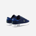 Men Lacoste V0ZN1900 Navy & Off White J18 Powercourt Leather Color Contrast Sneakers - Image 3