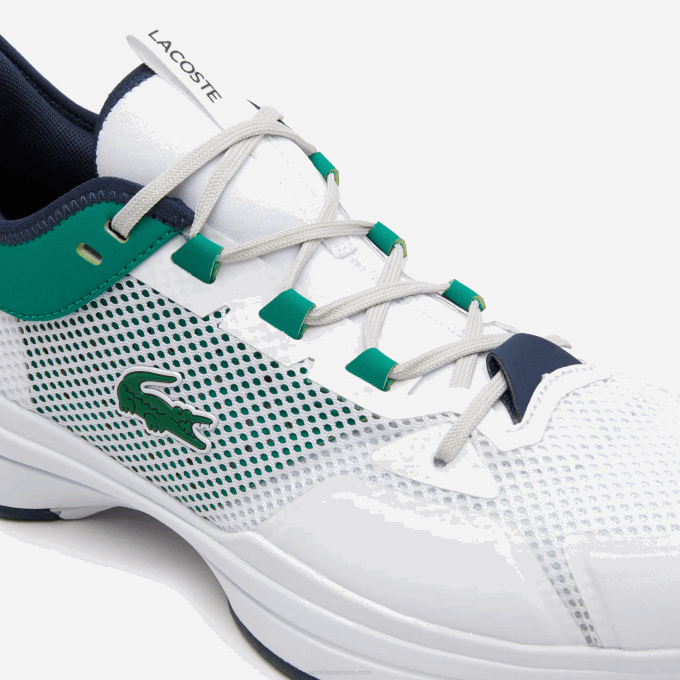 Men Lacoste V0ZN1903 White/Green 082 AG-LT21 Textile Tennis Shoes - Image 6