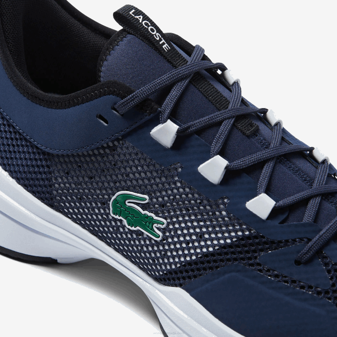 Men Lacoste V0ZN1904 Navy & White 092 AG-LT21 Textile Tennis Shoes - Image 6