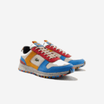 Men Lacoste V0ZN1905 White Red 4Y0 Joggeur 2.0 Leather Color-Block Sneakers - Image 2