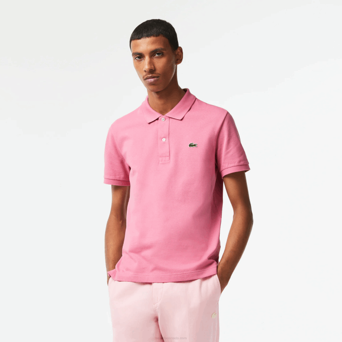 Men Lacoste V0ZN190 Pink 2R3 Original L.12.12 Slim Fit Polo - Image 1