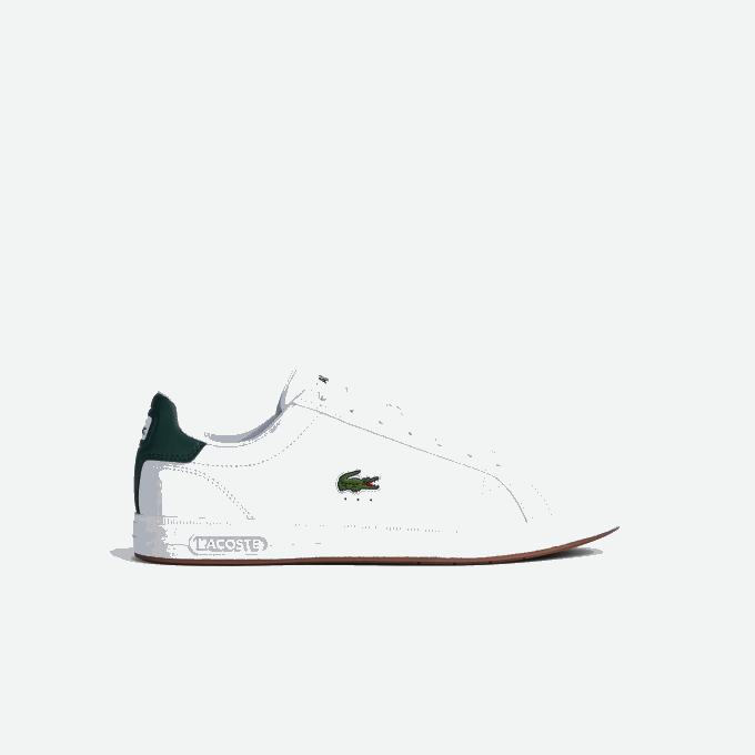 Men Lacoste V0ZN1910 White & Dark Green 1R5 Graduate Pro Leather Sneakers - Image 1