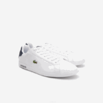 Men Lacoste V0ZN1912 White & Navy 042 Graduate Leather Sneakers - Image 2