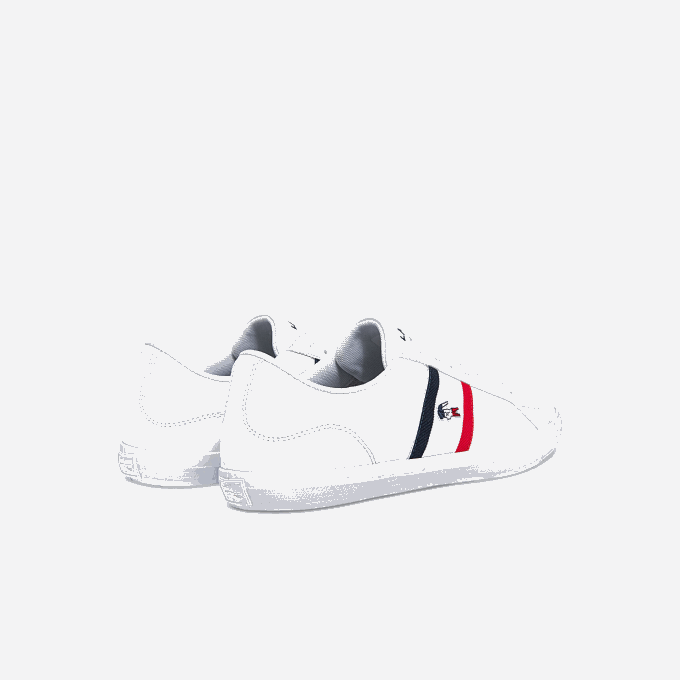 Men Lacoste V0ZN1914 White/Navy & Red 407 Lerond Tricolore Leather and Synthetic Sneakers - Image 3