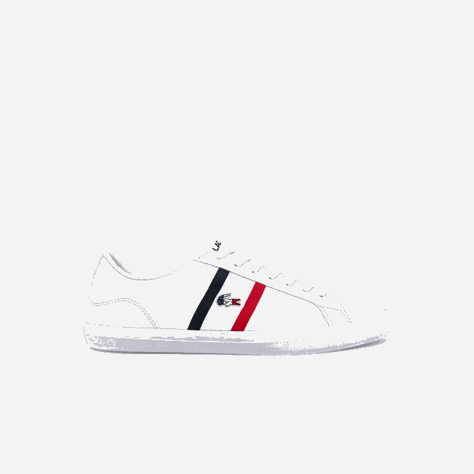 Men Lacoste V0ZN1914 White/Navy & Red 407 Lerond Tricolore Leather and Synthetic Sneakers - Image 1
