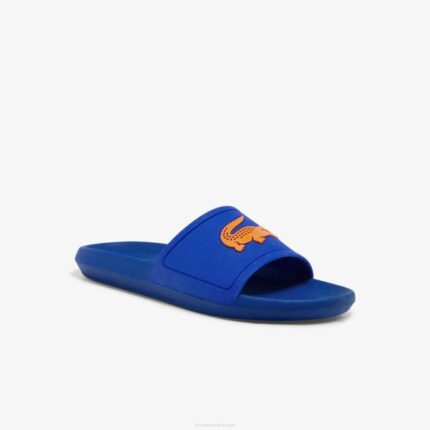 Men Lacoste V0ZN1915 Blue Orange BA1 Croco Rubber Slides