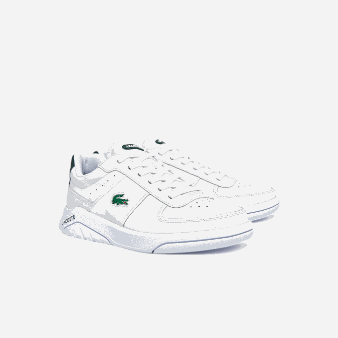Men Lacoste V0ZN1916 White & Dark Green 1R5 Game Advance Leather Sneakers - Image 2