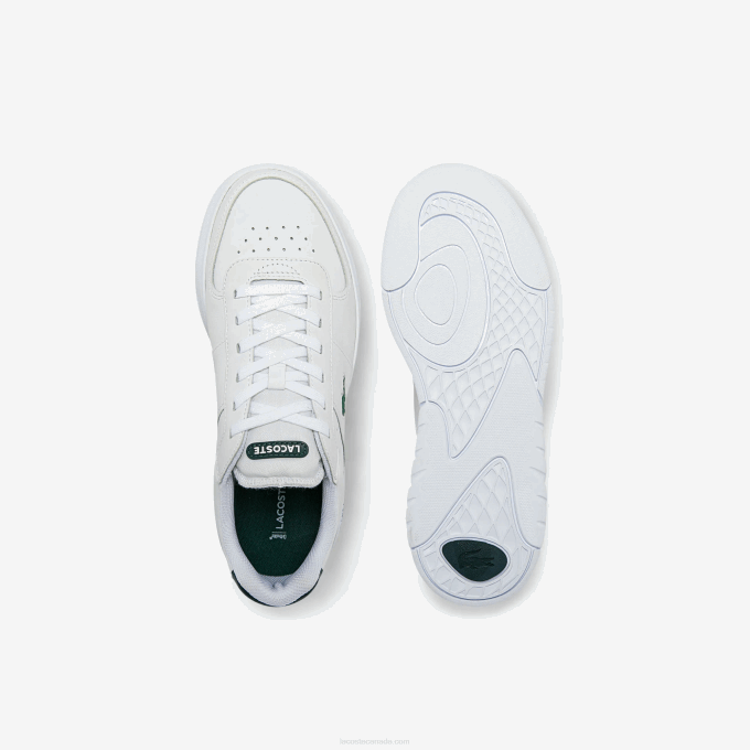 Men Lacoste V0ZN1916 White & Dark Green 1R5 Game Advance Leather Sneakers - Image 4