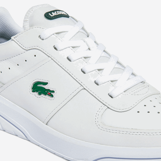 Men Lacoste V0ZN1916 White & Dark Green 1R5 Game Advance Leather Sneakers - Image 6