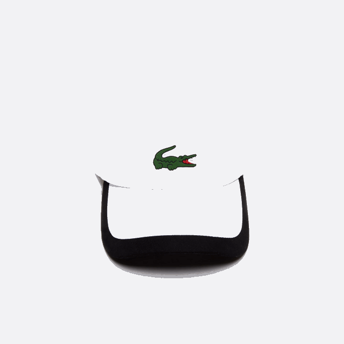 Men Lacoste V0ZN1930 White Black AU8 SPORT Contrast Border Lightweight Cap - Image 4