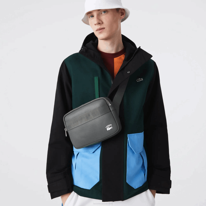 Men Lacoste V0ZN1957 Dark Shadow J37 Contrast Edge Reporter Bag - Image 1