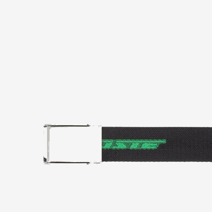 Men Lacoste V0ZN1958 Noir Estragon Vert 132 M03 Contrast Logo Print Belt - Image 2