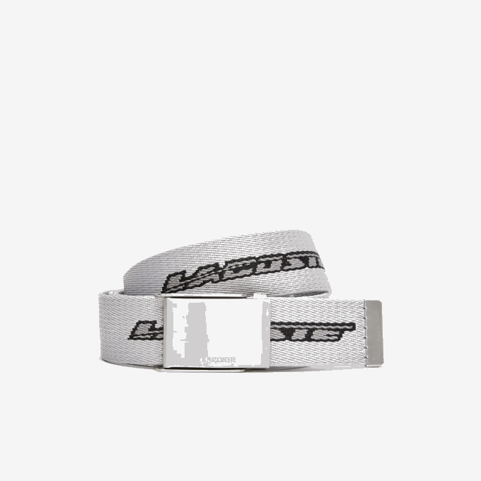 Men Lacoste V0ZN1959 Calluna Ciment Noir L91 Contrast Logo Print Belt - Image 1