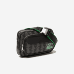 Men Lacoste V0ZN1961 Mono Noir Gris Estragon L83 The Blend Monogram Print Crossbody Bag: Small - Image 3