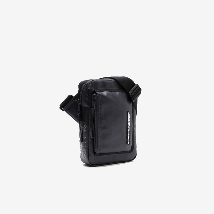 Men Lacoste V0ZN1963 Bleu Nuit Noir M20 Zipped Contrast Detail Satchel - Image 3