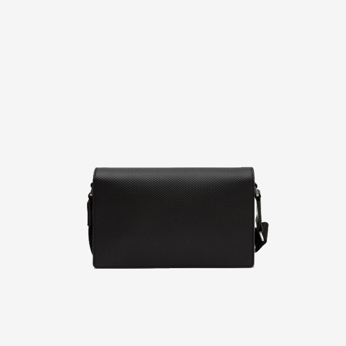 Men Lacoste V0ZN1970 Black 000 Chantaco Calfskin Leather Flap Closure Bag - Image 2