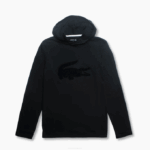 Men Lacoste V0ZN197 Black 031 Hooded Long Sleeve Lounge T-Shirt