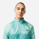 Men Lacoste V0ZN1 Mint BR8 SPORT Waterproof Hooded Windbreaker - Image 2