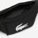 Men Lacoste V0ZN2007 Black 000 Recycled Fiber Belt Bag - Image 3