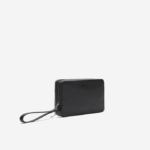 Men Lacoste V0ZN2009 Black 000 Chantaco Pique Leather Zip Pouch - Image 3