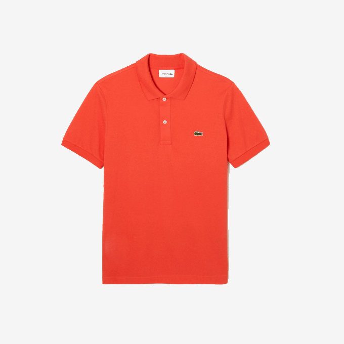 Men Lacoste V0ZN200 Orange 02K Original L.12.12 Slim Fit Polo - Image 3