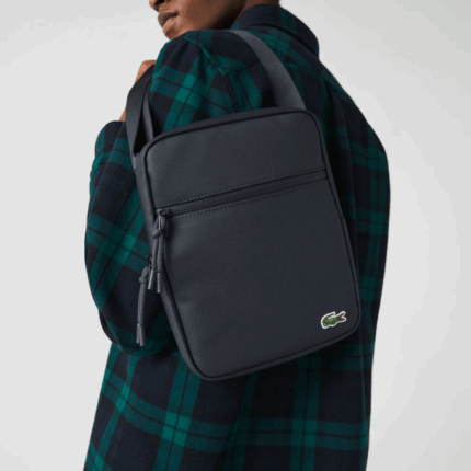 Men Lacoste V0ZN2012 Eclipse B88 LCST Medium Zippered Petit Pique Crossover Bag