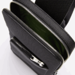 Men Lacoste V0ZN2014 Black 000 Chantaco Snug Leather Bag - Image 4