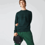 Men Lacoste V0ZN2018 Black 000 LCST Coated Canvas Small Flat Crossbody Bag