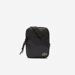 Men Lacoste V0ZN2018 Black 000 LCST Coated Canvas Small Flat Crossbody Bag - Image 3