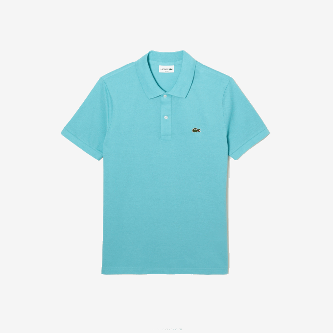 Men Lacoste V0ZN201 Turquoise BVG Original L.12.12 Slim Fit Polo - Image 3