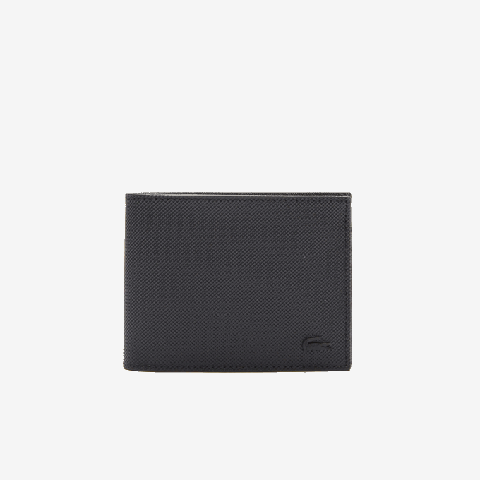 Men Lacoste V0ZN2020 Black 000 Classic Petit Pique Six Card Wallet - Image 1