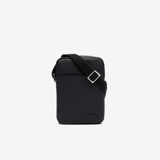 Men Lacoste V0ZN2023 Black 000 Classic Petit Pique Vertical Zip Bag - Image 2