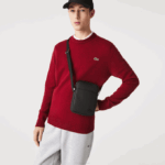 Men Lacoste V0ZN2023 Black 000 Classic Petit Pique Vertical Zip Bag