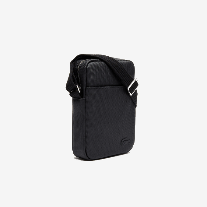 Men Lacoste V0ZN2023 Black 000 Classic Petit Pique Vertical Zip Bag - Image 4