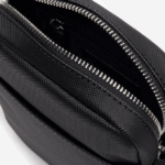 Men Lacoste V0ZN2023 Black 000 Classic Petit Pique Vertical Zip Bag - Image 5