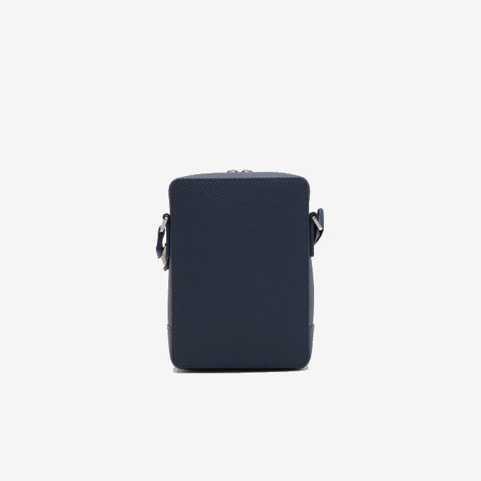 Men Lacoste V0ZN2026 Marine 166 Argentine K39 Chantaco Matte Stitched Leather Vertical Camera Bag - Image 4