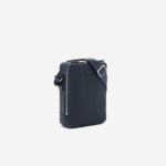 Men Lacoste V0ZN2026 Marine 166 Argentine K39 Chantaco Matte Stitched Leather Vertical Camera Bag - Image 5