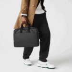 Men Lacoste V0ZN2027 Black 000 Classic Petit Pique Computer Bag - Image 2