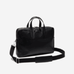 Men Lacoste V0ZN2030 Black 000 L.12.12 Detachable Shoulder Strap Leather Computer Bag - Image 3