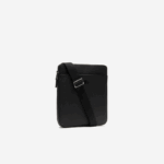 Men Lacoste V0ZN2039 Black 000 Chantaco Matte Pique Leather Flat Zip Bag - Image 4