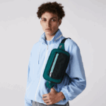 Men Lacoste V0ZN2040 Swing Vert 132 Spiruline H47 L Outfit Contrast Details Canvas Fanny Pack