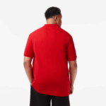Men Lacoste V0ZN204 Red 240 Cotton Petit Pique Polo - Plus Size - Tall - Image 2